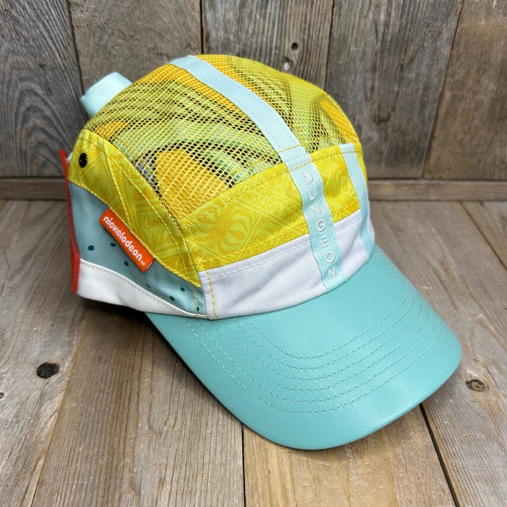 Dungeon Forward Nickelodeon SpongeBob Squidward 5-Panel Hat Teal Yellow Mesh Cap